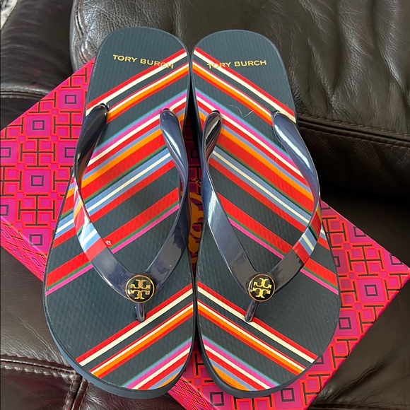 Tory Burch Multicolor Striped Sandals - Picture 4 of 8